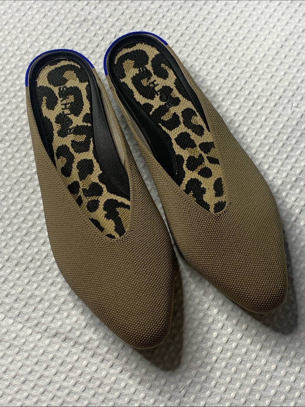 Rothy's Almond Demi Mules Portobello Knit Washable Slip On In Tan Size 10 - Picture 2 of 11